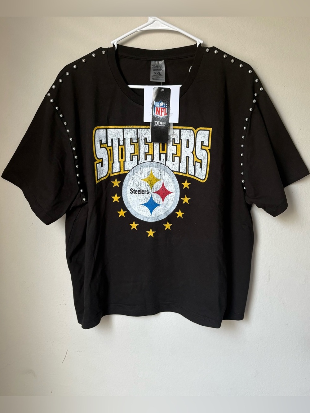Gameday Couture Steelers Stud Shoulder Tee 2XL NWT